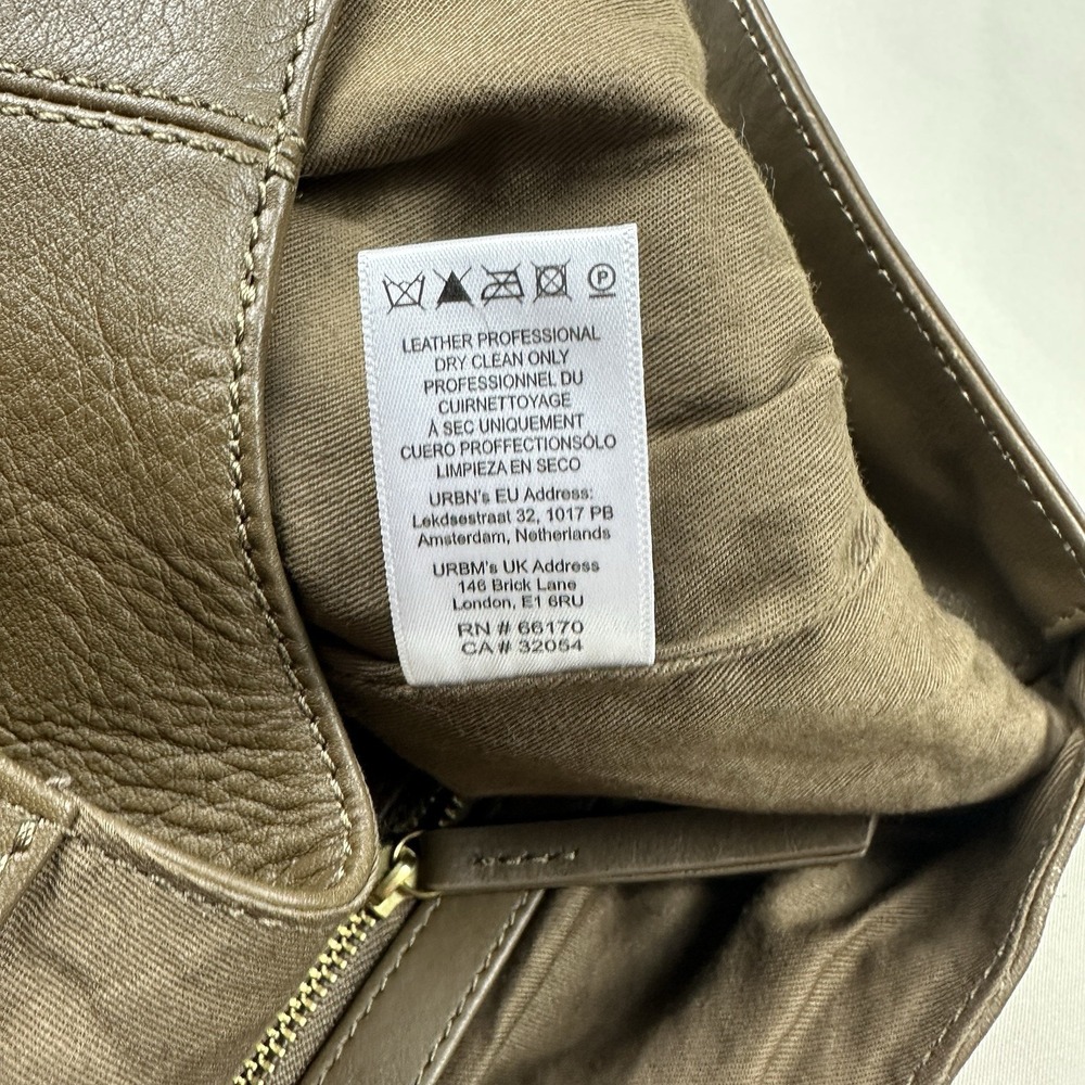 Anthropologie Slouchy Cow Leather Edition Hobo Shoulder Bag Olive Green  Knot - Picture 6 of 7